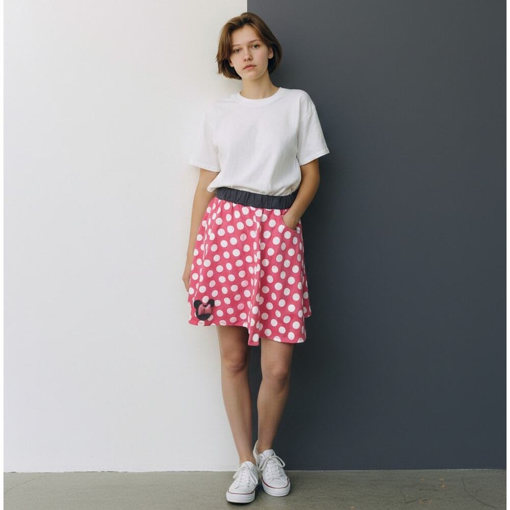 Disney Minnie Mouse Polka Dot Skirt Sz S Red Cosplay Theme Park